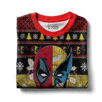 Hooktab Let's Go Deadpool & Wolverine Ugly Christmas Sweater