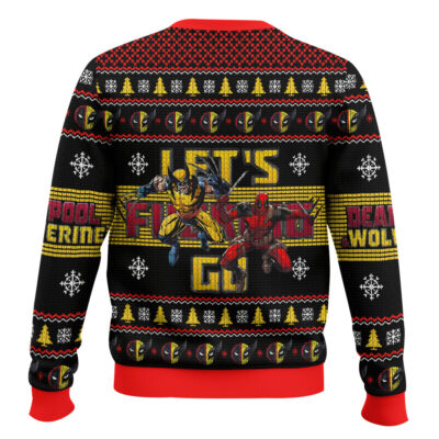 Hooktab Let’s Go Deadpool & Wolverine Ugly Christmas Sweater