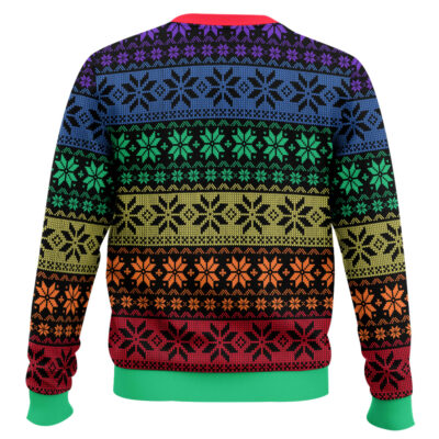 Hooktab LGBT Pride Flag Ugly Christmas Sweater