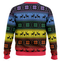 Hooktab LGBT Rainbow Deer LGBT Support Ugly Christmas Sweater