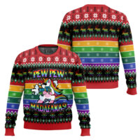 Hooktab LGBT Unicorn Pew Pew Madafakas Ugly Christmas Sweater