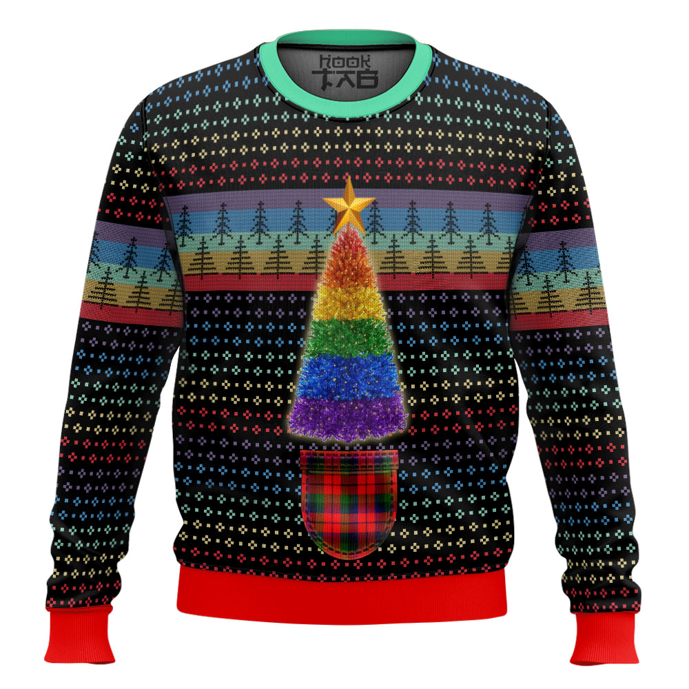 Hooktab LGBTQ+ Christmas Tree Ugly Christmas Sweater Hooktab LGBTQ+ Christmas Tree Ugly Christmas Sweater
