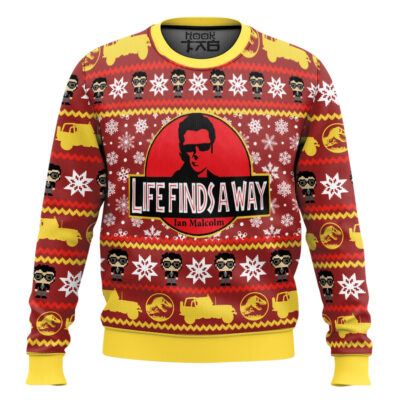 Life Finds A Way Jurassic Park 1993 Ugly Christmas Sweater