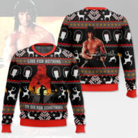 Hooktab Live For Nothing Die For Something Rambo Ugly Christmas Sweater