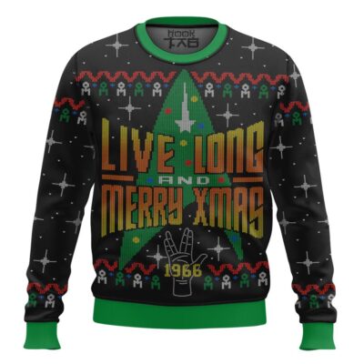 Live Long And Merry Xmas 1966 Star Trek Ugly Christmas Sweater