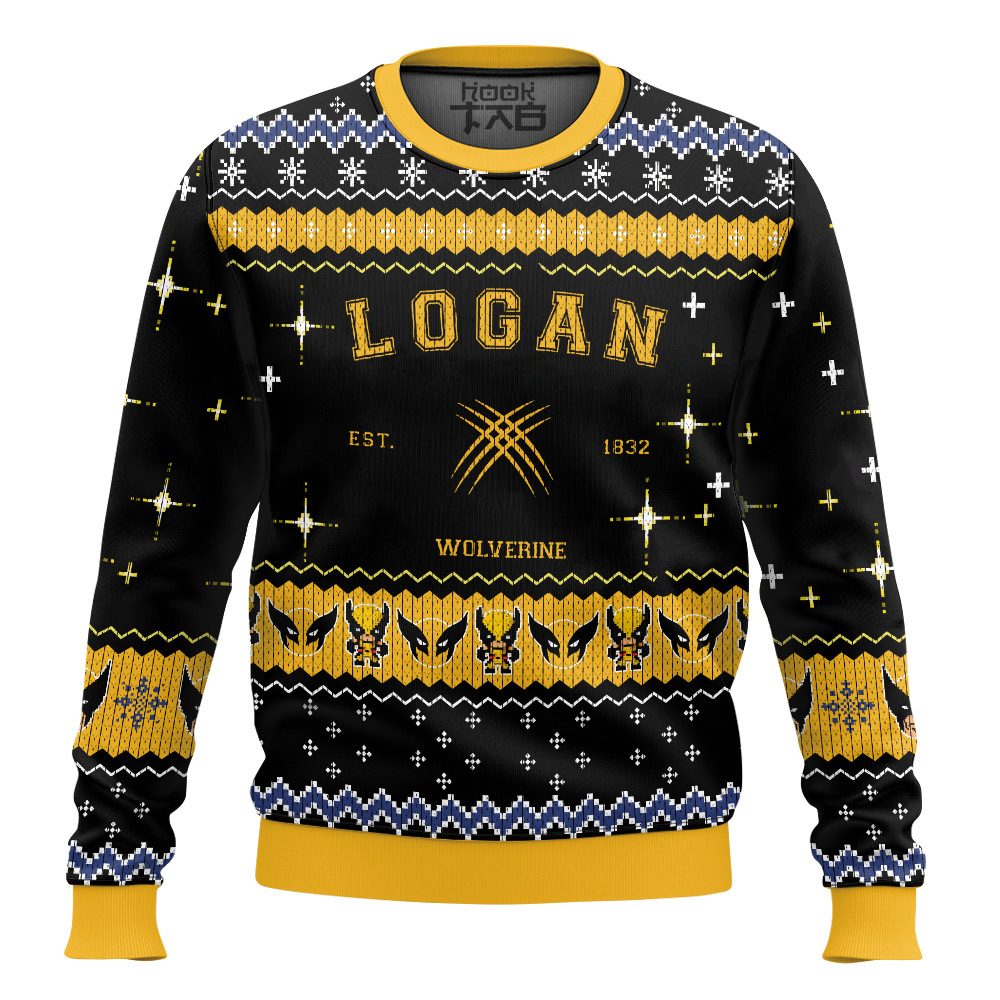 Hooktab Logan Wolverine Ugly Christmas Sweater Hooktab Logan Wolverine Ugly Christmas Sweater