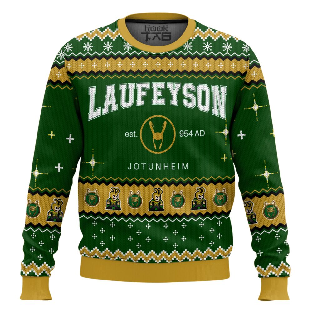 Hooktab Loki Laufeyson Marvel Ugly Christmas Sweater Hooktab Loki Laufeyson Marvel Ugly Christmas Sweater