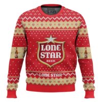 Hooktab Lone Star Beer Ugly Christmas Sweater