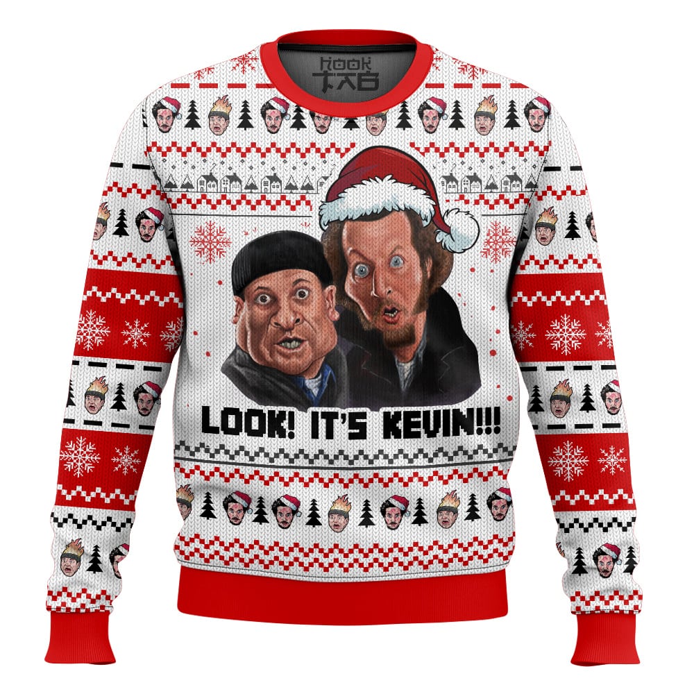 Hooktab Look! It’s Kevin Home Alone Ugly Christmas Sweater Hooktab Look! It’s Kevin Home Alone Ugly Christmas Sweater