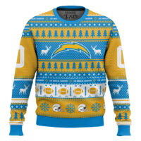 Hooktab Los Angeles Chargers - Custom Name And Number Ugly Sweater