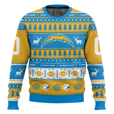 Los Angeles Chargers - Custom Name And Number Ugly Sweater