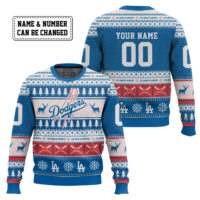 Hooktab Los Angeles Dodgers - Custom Name And Number Ugly Sweater