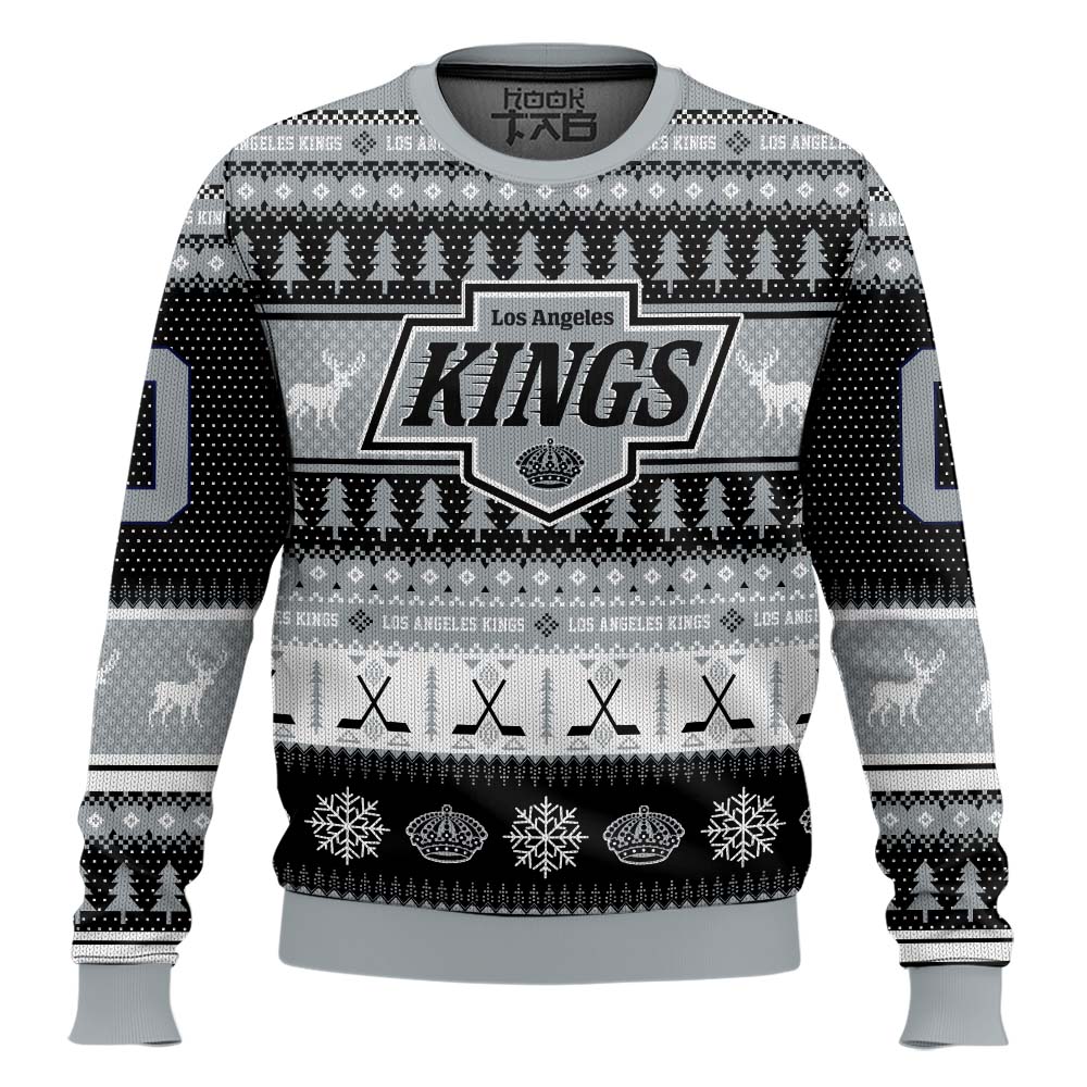 Hooktab Los Angeles Kings - Custom Name And Number Ugly Sweater Hooktab Los Angeles Kings - Custom Name And Number Ugly Sweater