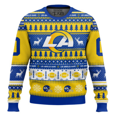Los Angeles Rams - Custom Name And Number Ugly Sweater
