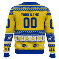 Hooktab Los Angeles Rams - Custom Name And Number Ugly Sweater