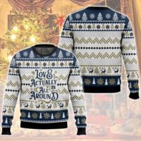 Hooktab Love Actually Is All Around Ugly Christmas Sweater