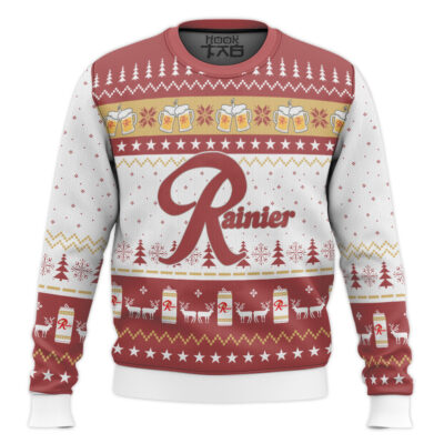 Love Beer Rainier Beer Ugly Christmas Sweater