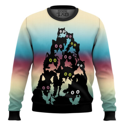 Lovely Black Cat Ugly Christmas Sweater