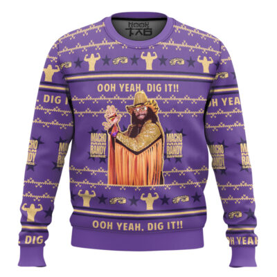Macho Man Oh Yeah Dig It WWE Ugly Christmas Sweater