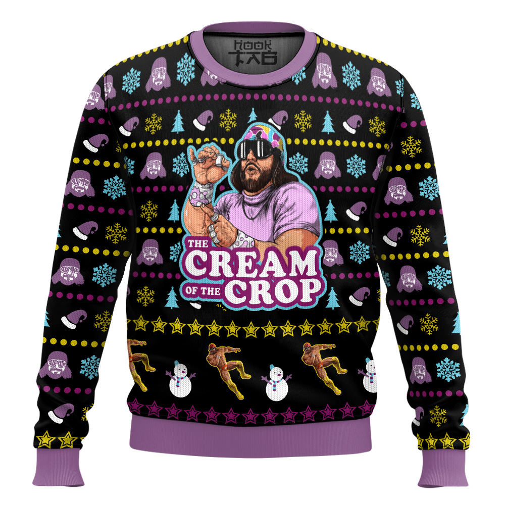 Hooktab Macho Man The Cream Of The Crop WWE Ugly Christmas Sweater Hooktab Macho Man The Cream Of The Crop WWE Ugly Christmas Sweater