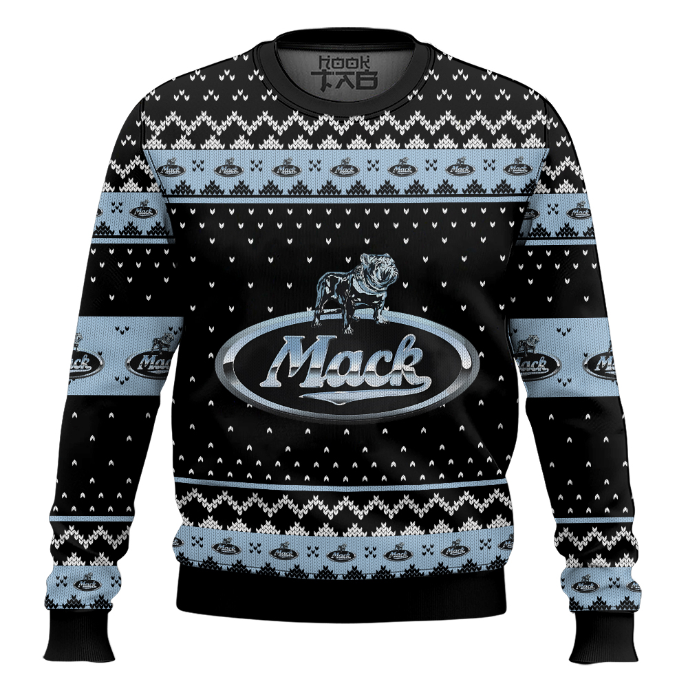Hooktab Mack Truck Ugly Christmas Sweater Hooktab Mack Truck Ugly Christmas Sweater