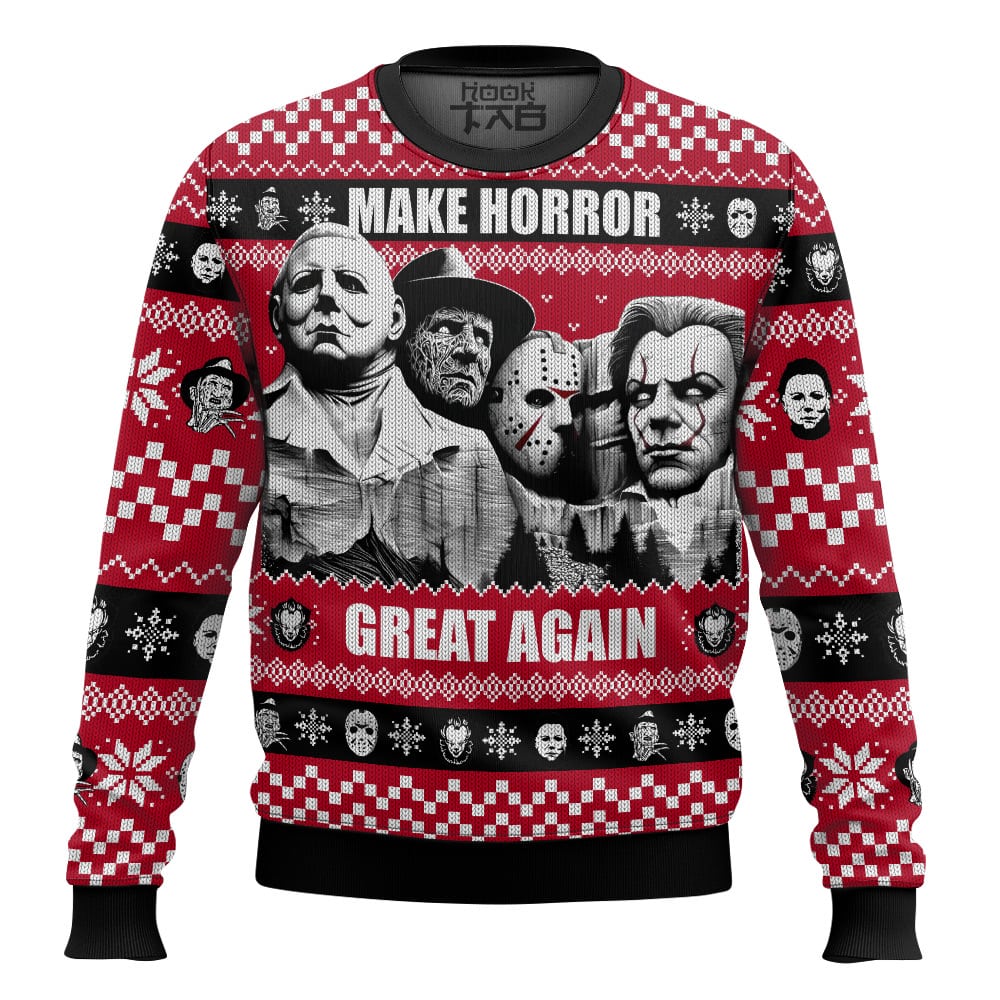 Hooktab Make Horror Great Again Ugly Christmas Sweater Hooktab Make Horror Great Again Ugly Christmas Sweater