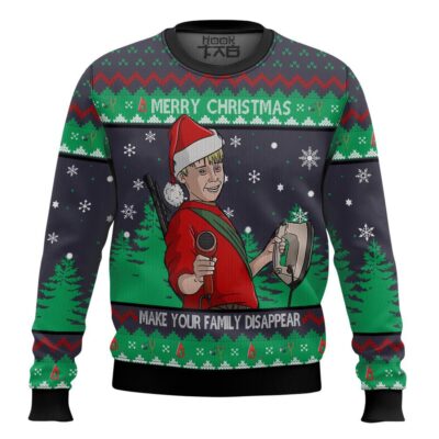 Make Your Family Disappear Home Alone Ugly Christmas Sweater