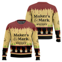 Hooktab Maker's Mark Whisky Ugly Christmas Sweater