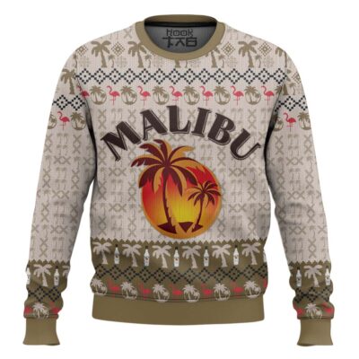 Malibu Rum Coconut Flavored Ugly Christmas Sweater