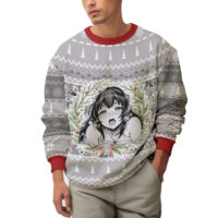 Hooktab Manga Girl Waifu Ahegao Ugly Christmas Sweater