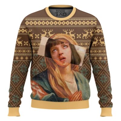 Maria Mia Wallace Pulp Fiction Ugly Christmas Sweater