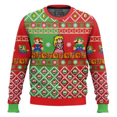 Mario Bros Rescue Princess Peach Ugly Christmas Sweater