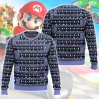 Hooktab Mario Kart Grand Prix Ugly Christmas Sweater