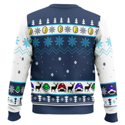 Hooktab Mario Kart Racing Ugly Christmas Sweater
