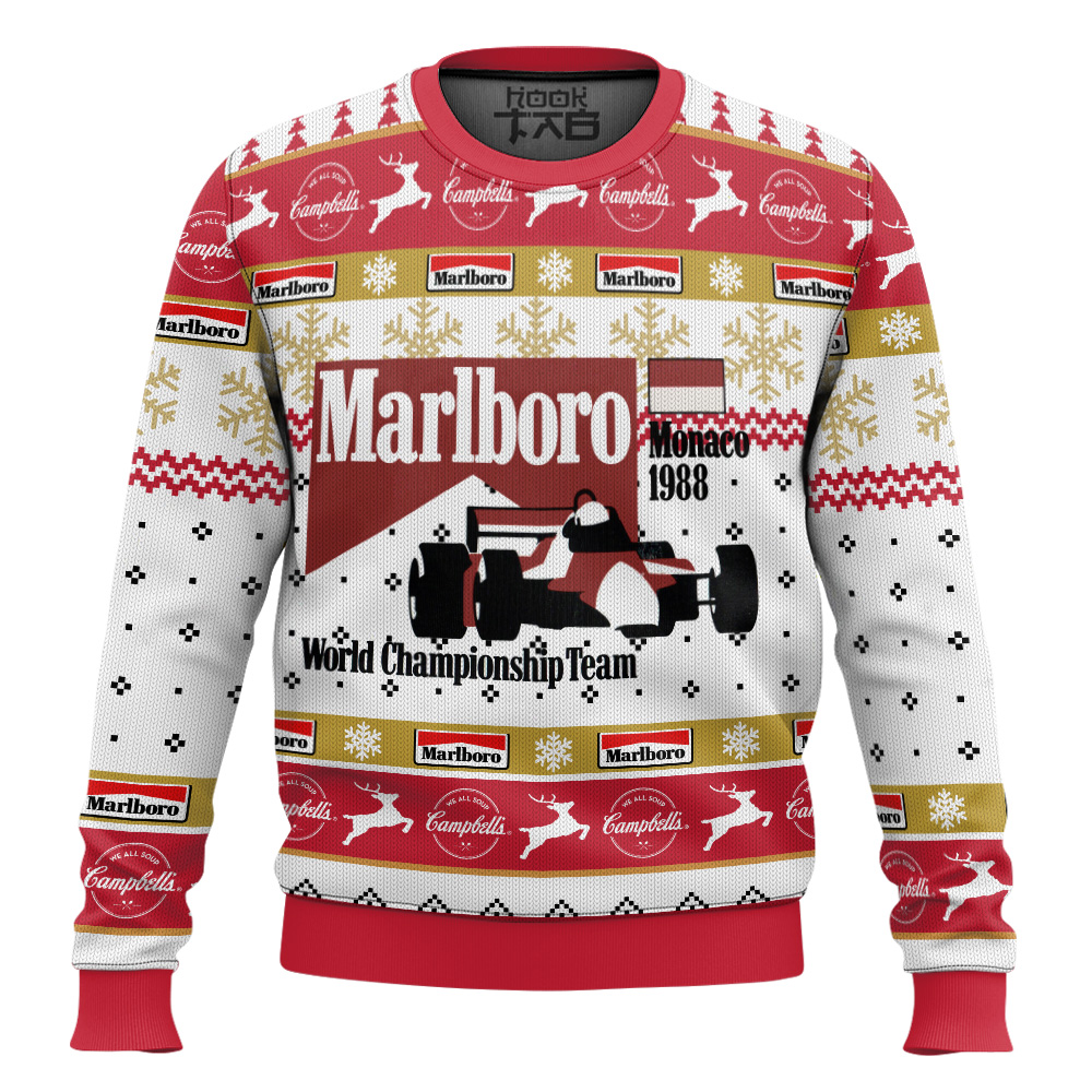 Hooktab Marlboro Monaco 1988 Ugly Christmas Sweater Hooktab Marlboro Monaco 1988 Ugly Christmas Sweater
