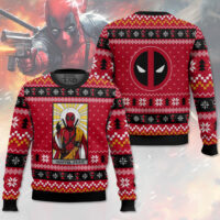 Hooktab Marvel Jesus Deadpool Ugly Christmas Sweater