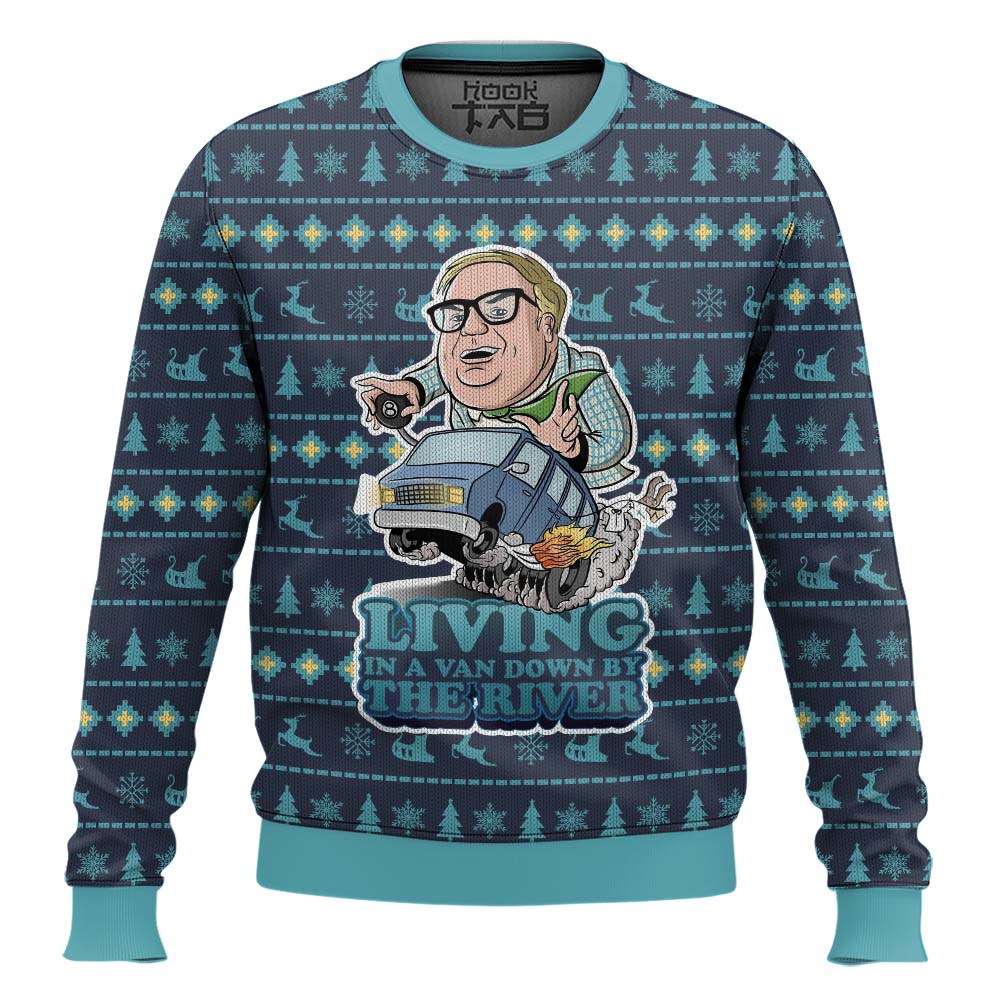 Hooktab Matt Foley Living In A Van Down By The River Saturday Night Live Ugly Christmas Sweater Hooktab Matt Foley Living In A Van Down By The River Saturday Night Live Ugly Christmas Sweater