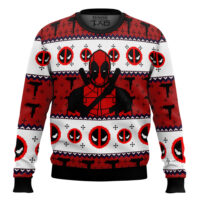 Hooktab Maximum Effort Deadpool Ugly Christmas Sweater