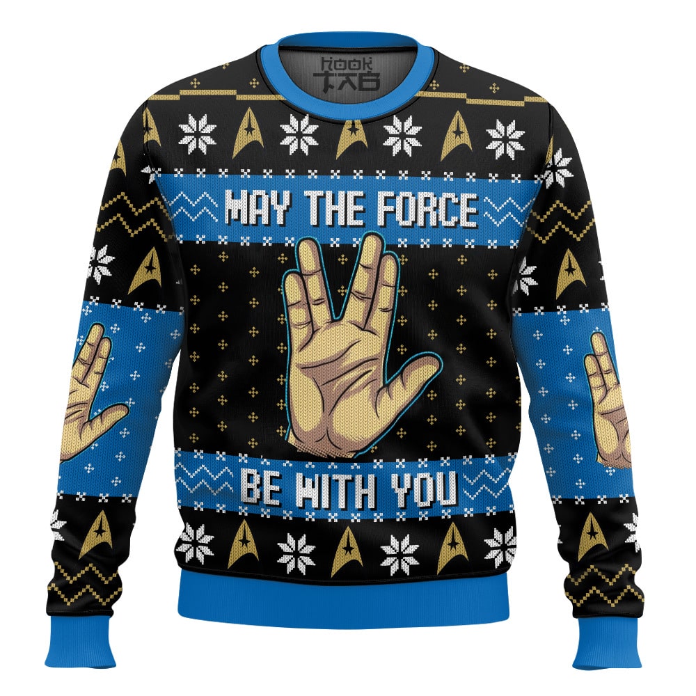 Hooktab May The Force Be With You Star Trek Ugly Christmas Sweater Hooktab May The Force Be With You Star Trek Ugly Christmas Sweater