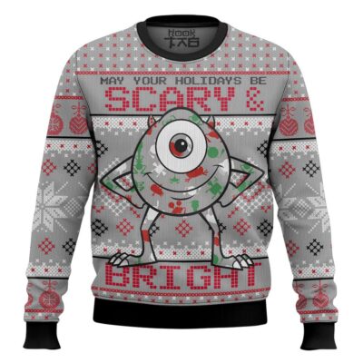 May Your Holidays Be Scary And Bright Monsters Inc Ugly Christmas Sweater