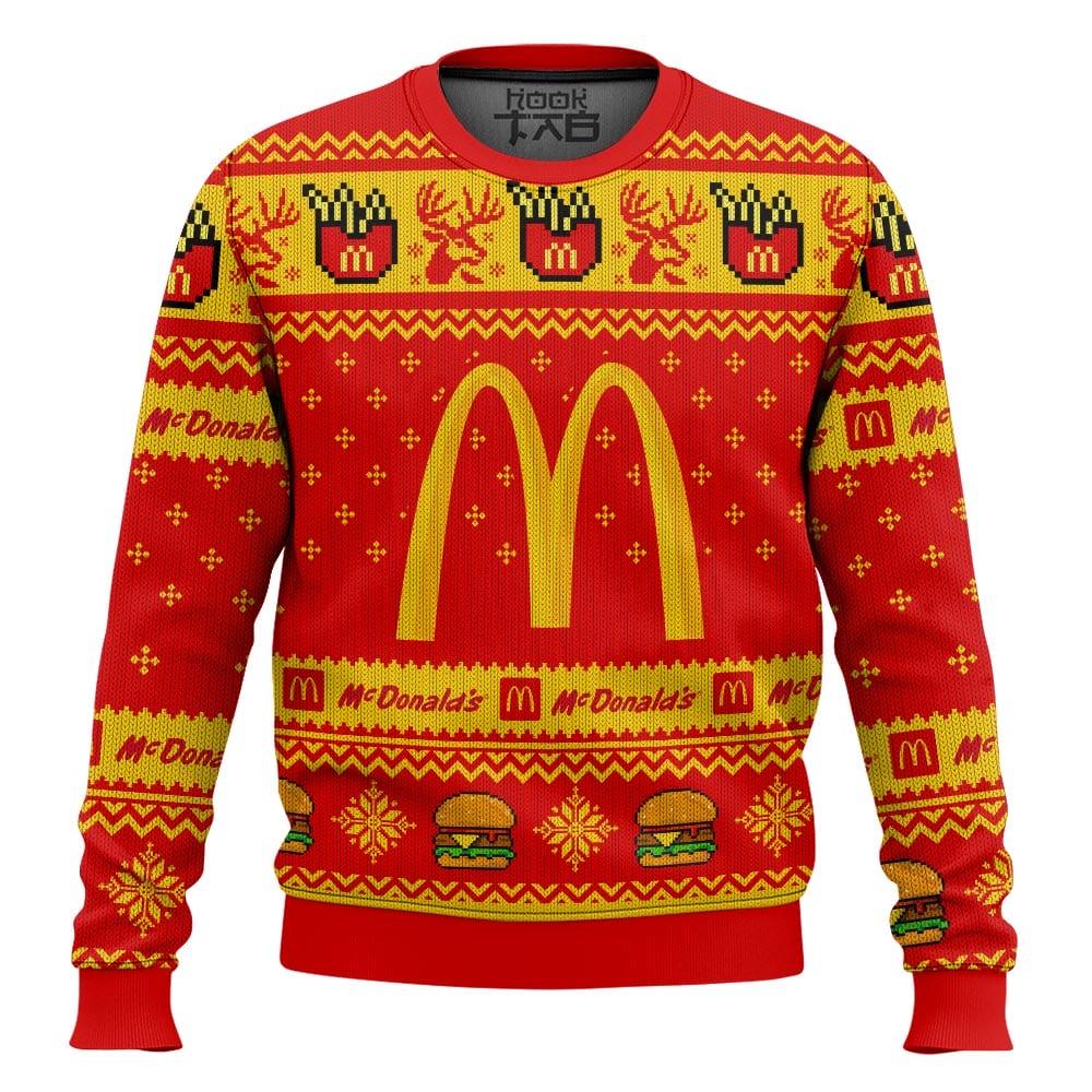 Hooktab Mcdonald's Ugly Christmas Sweater Hooktab Mcdonald's Ugly Christmas Sweater