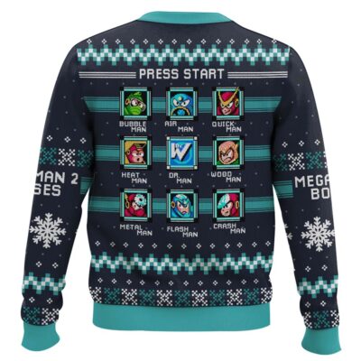 Hooktab Mega Man 2 Bosses Ugly Christmas Sweater
