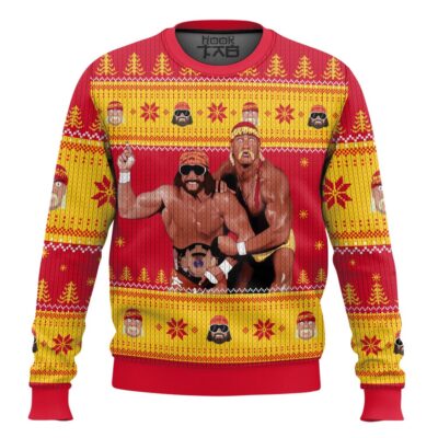 Mega Powers Macho Man And Hulk Hogan WWE Ugly Christmas Sweater