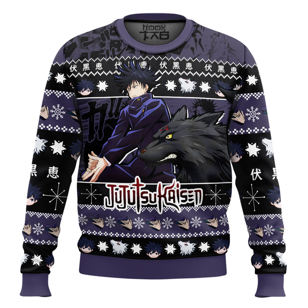 Hooktab Megumi Fushiguro Jujutsu Kaisen Ugly Sweater Hooktab Megumi Fushiguro Jujutsu Kaisen Ugly Sweater