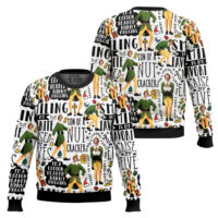 Hooktab Men’s Fun Christmas Smiling Elf Ugly Christmas Sweater