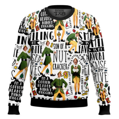 Men’s Fun Christmas Smiling Elf Ugly Christmas Sweater