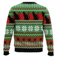 Hooktab Meowy Christmas Black Cat Tree Ugly Christmas Sweater