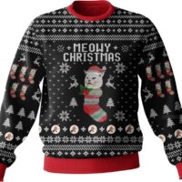 Hooktab Meowy Christmas Woman Yelling At A Cat Meme Ugly Christmas Sweater