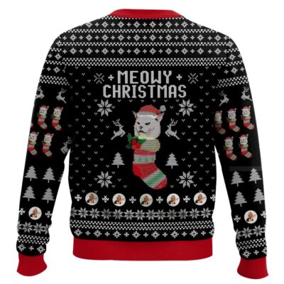 Hooktab Meowy Christmas Woman Yelling At A Cat Meme Ugly Christmas Sweater