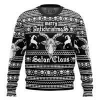 Hooktab Merry Antichristmas Satan Claus Ugly Christmas Sweater
